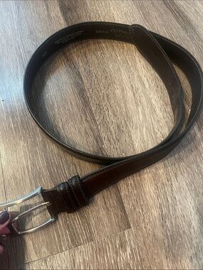 Men's Dark Brown Leather Belt by Old Florence